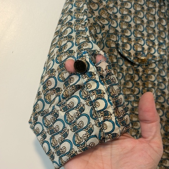 Tory Burch Elephant print blouse tunic size 2 with flaws - Picture 11 of 13